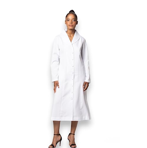 Embroidered Praying-Hands Dress with Hidden Pockets - White