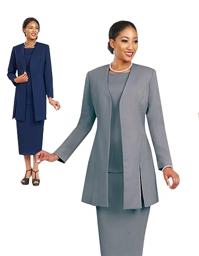 Ben Marc BM2296 Black Three-Piece Skirt Suit Set