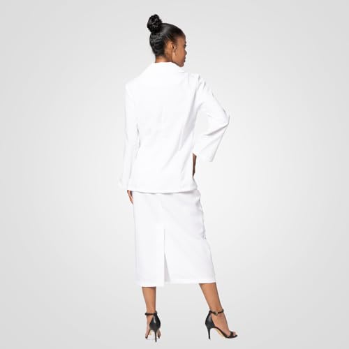GMI Elegant White Church Skirt Suit for Black Women
