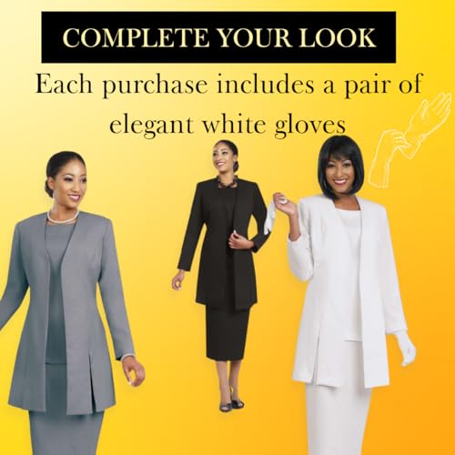 Ben Marc BM2296 Black Three-Piece Skirt Suit Set