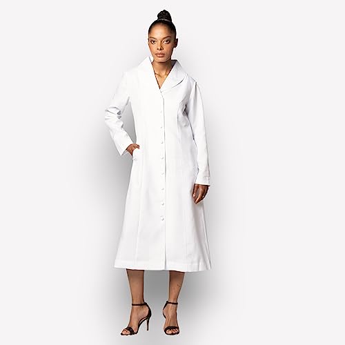 Embroidered Praying-Hands Dress with Hidden Pockets - White