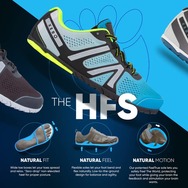 Xero HFS Men's Barefoot Running Shoes, Glacier Blue