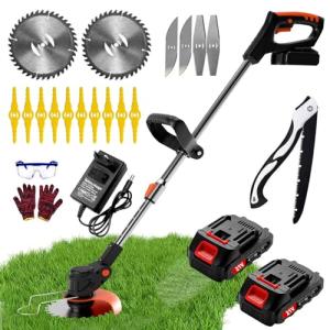 Gompuy 21V Electric Brushcutter with 2 Batteries