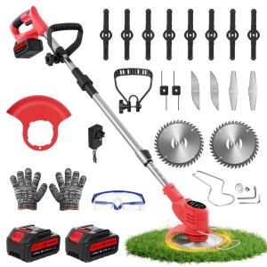 21V Cordless Grass Trimmer and Edger with Batteries