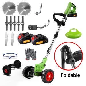 21V Cordless Electric Grass Trimmer with 2 Batteries