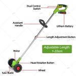 21V Cordless Electric Grass Trimmer with 2 Batteries