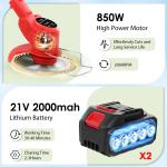 21V Cordless Electric Grass Trimmer with 2 Batteries