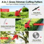 21V Cordless Electric Grass Trimmer with 2 Batteries