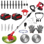 Cordless 21V Electric Grass Strimmer with Battery