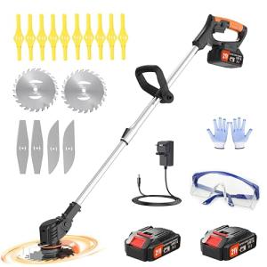 Cordless Metal Blade Grass Trimmer with 16 Blades