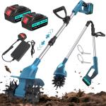 Cordless Garden Tiller Cultivator with Battery