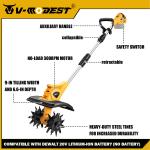 Cordless Cultivator Tiller for Dewalt 18V Battery