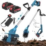 Cordless Battery Tiller and Charger for Gardens
