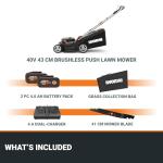 Worx 40V Cordless Brushless Lawnmower with Batteries