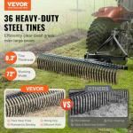 VEVOR 72-Inch Tow Behind Dethatcher with Steel Tines