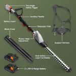 Cordless Telescopic Hedge Trimmer with Dual Action Blades