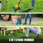 Houselife 12" Cordless String Trimmer - Lightweight 2-in-1