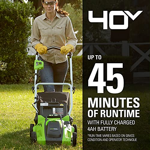 Greenworks 40V 16" Cordless Push Lawn Mower Package