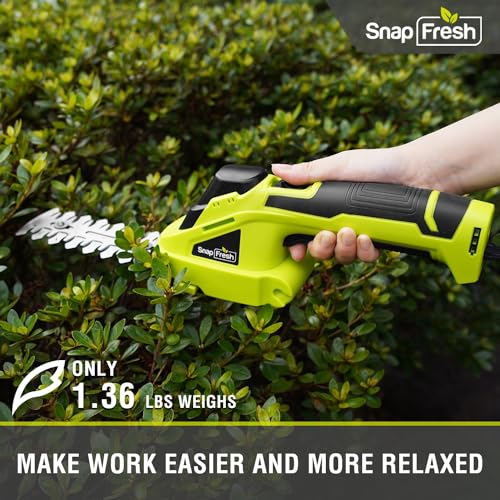 SnapFresh Cordless Grass Shears - 2-in-1 Hedge Trimmer