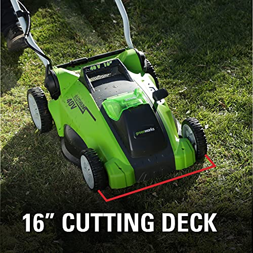 Greenworks 40V 16" Cordless Push Lawn Mower Package