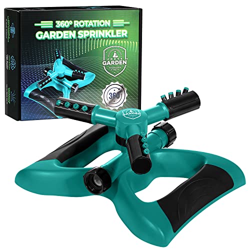 Joeys Rotating Garden Sprinkler for Large Yard Coverage