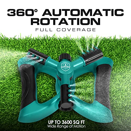 Joeys Rotating Garden Sprinkler for Large Yard Coverage