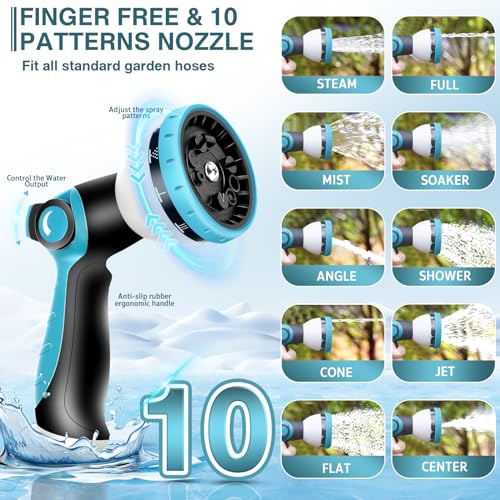 100ft Garden Hose with 10-Function Nozzle