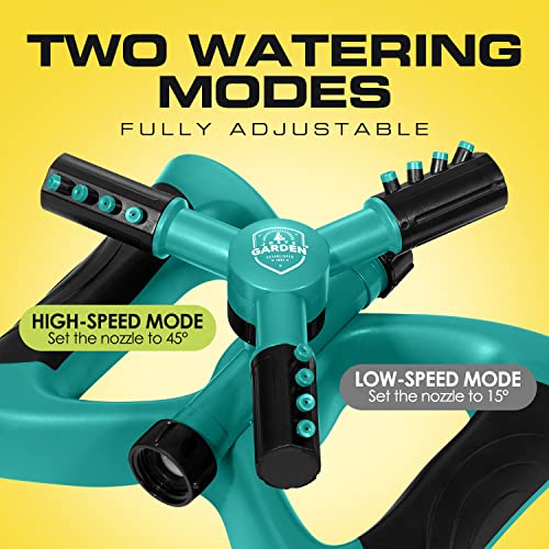 Joeys Rotating Garden Sprinkler for Large Yard Coverage