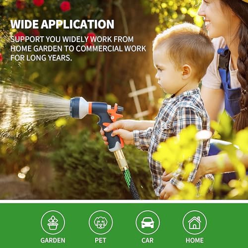 50FT Expandable Lightweight Garden Hose with 8 Spray Nozzle