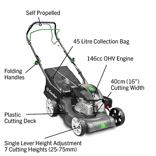 Q Garden QG40-145SP Self-Propelled Petrol Lawnmower