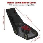 Heavy Duty Waterproof Lawn Mower Cover - Black