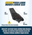 Waterproof Push Lawn Mower Cover - Black