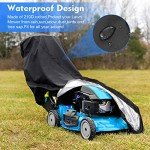 Heavy-Duty Waterproof Lawn Mower Cover - Black