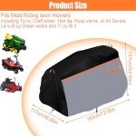 Waterproof Lawn Tractor Cover with Drawstrings 600D