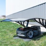Black Weather-Resistant Canopy for Robotic Lawn Mowers