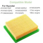 Hyundai Lawn Mower Air Filter & Spark Plug Set
