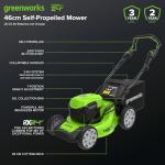 Greenworks 48V Self-Propelled Cordless Lawnmower 46cm