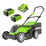 Greenworks 40V Cordless Lawnmower with Batteries & Charger
