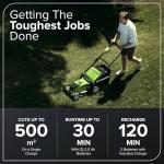 Greenworks 40V Cordless Lawnmower with Batteries & Charger
