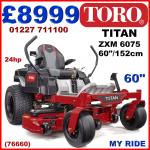 Toro Titan ZX6075 60" Zero Turn Ride-On Mower