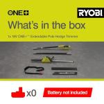 Ryobi 18V Cordless Pole Hedge Trimmer 45cm