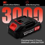 Lightweight Cordless 21V Hedge Trimmer with Battery