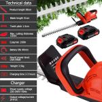 Lightweight Cordless 21V Hedge Trimmer with Battery