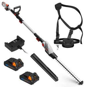 Cordless Telescopic Hedge Trimmer with Dual Action Blades