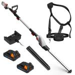 Cordless Telescopic Hedge Trimmer with Dual Action Blades