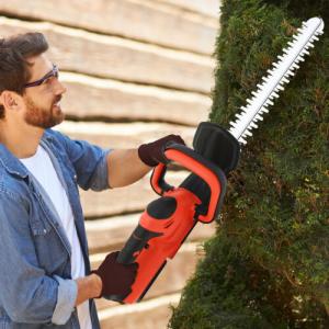 Cordless 21V Hedge Trimmer with 2 Batteries