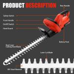 21V Cordless Hedge Trimmer with Fast Charger