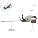 21V Cordless Hedge Trimmer with Batteries and Charger