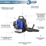 Hyundai 52cc Petrol Backpack Leaf Blower
