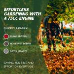 Powerful 75cc Petrol Backpack Leaf Blower 240MPH